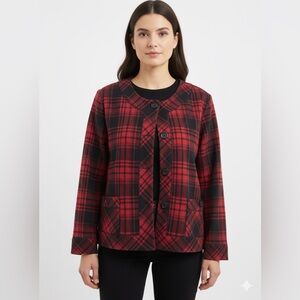 NorthStyle Red and Black Plaid Blazer